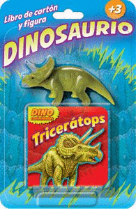 TRICERATOPS LIBRO DE CARTON Y FIGURA DINOSAURIO