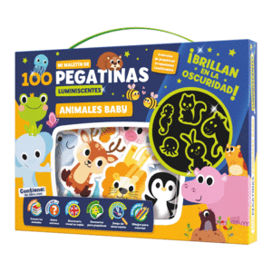 MALETIN 100 PEGATINAS LUMINESCENTES - ANIMALES BAB