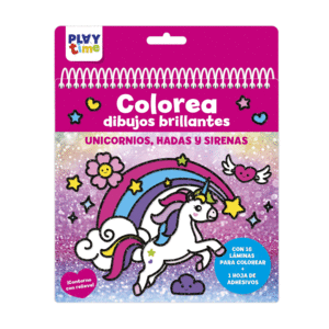 COLOREA DIBUJOS BRILLANTES UNICORNIOS HADAS Y SIRE