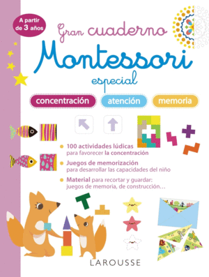 GRAN CUADERNO MONTESSORI ESPECIAL CONCENTRACION, ATENCION Y MEMOR