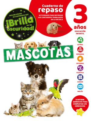 CUADERNO DE REPASO TEMATICO LUMINISCENTE 3 AOS MASCOTAS