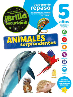 CUADERNO DE REPASO TEMATICO LUMINISCENTE 5 AOS ANIMALES SORPRENDENTES